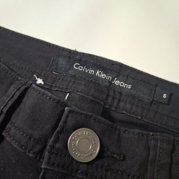 Calvin Klein Womens Mid Rise Pants Size 6 Stretch Straight Leg Black Wash Jeans - Picture 5 of 8